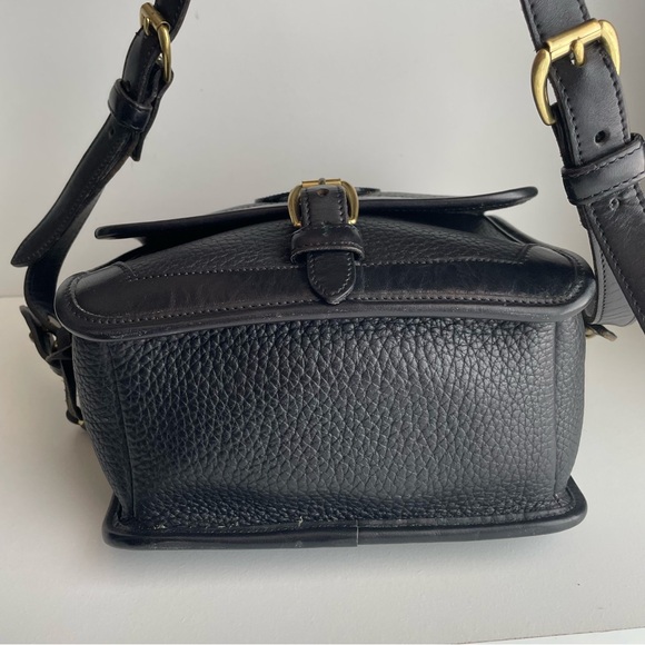 Dooney and Bourke Black Pebbled Leather Surrey Carrier Crossbody double buckle - Picture 9 of 16